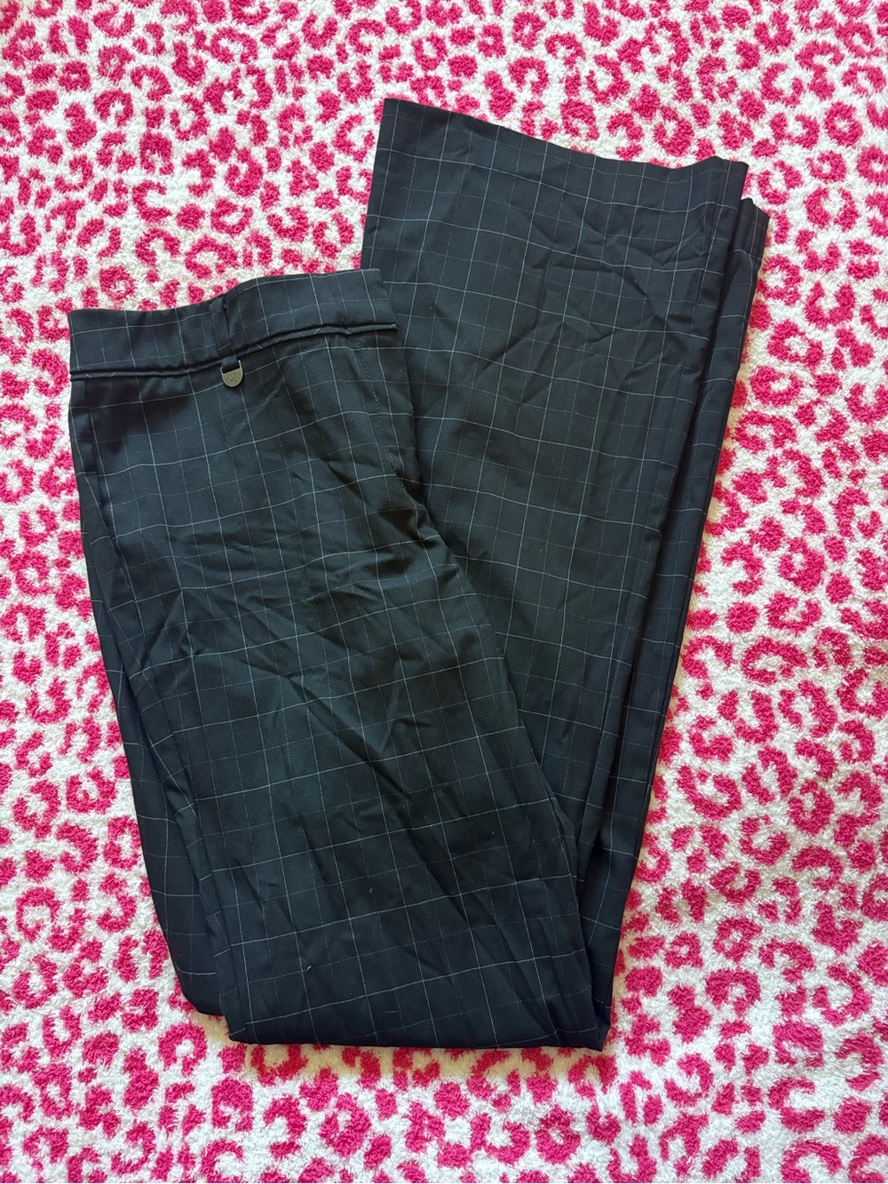 New York & Company Stretch Windowpane Dress Pants | Career Core Trouser - Picture 3 of 4